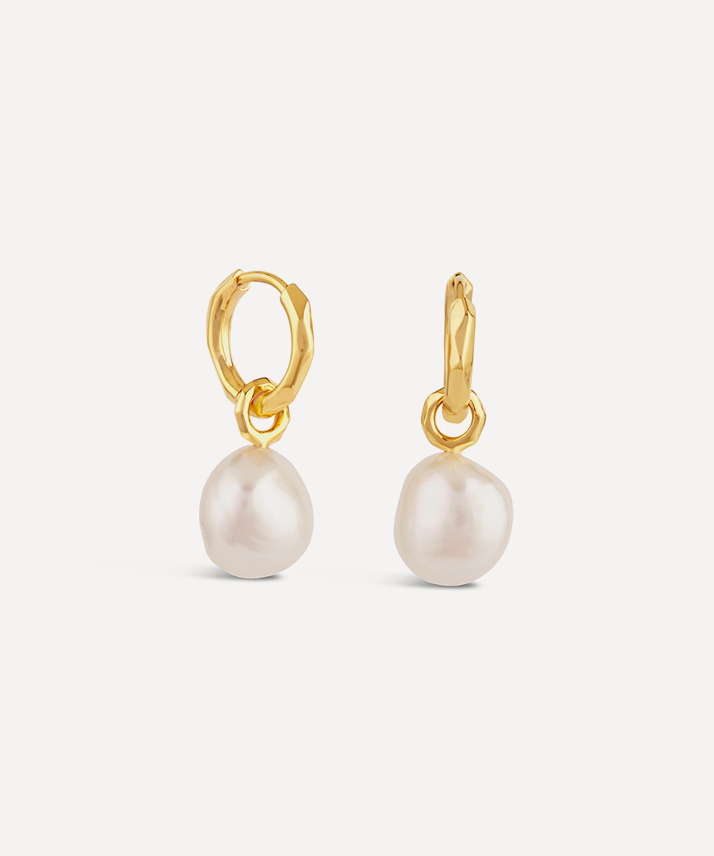 Dinny Hall - 22ct Gold-Plated Vermeil Silver Thalassa Keshi Baroque Pearl Drop Earrings image number 0