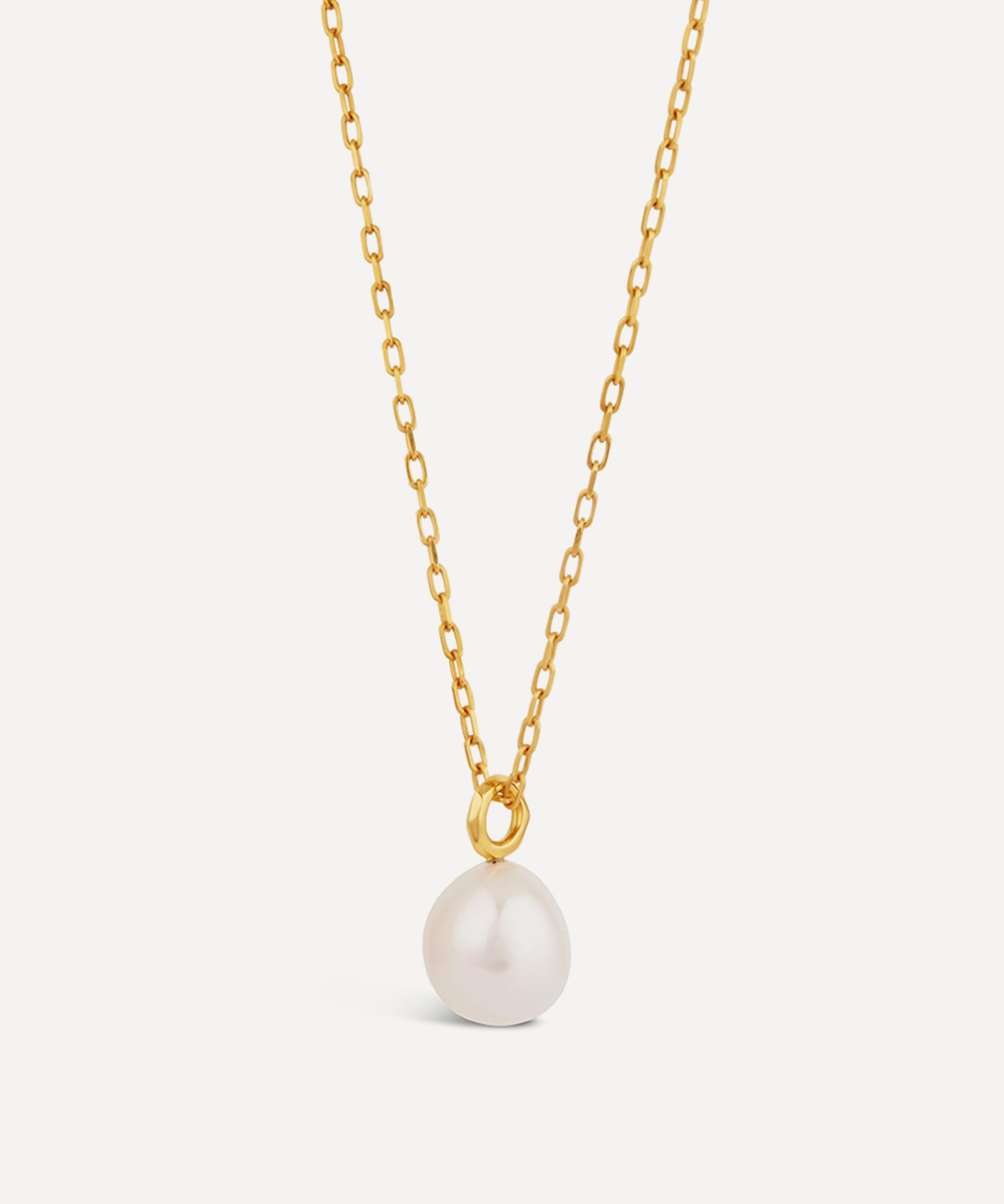 Dinny Hall - 22ct Gold-Plated Vermeil Silver Thalassa Pearl Pendant Necklace image number 2