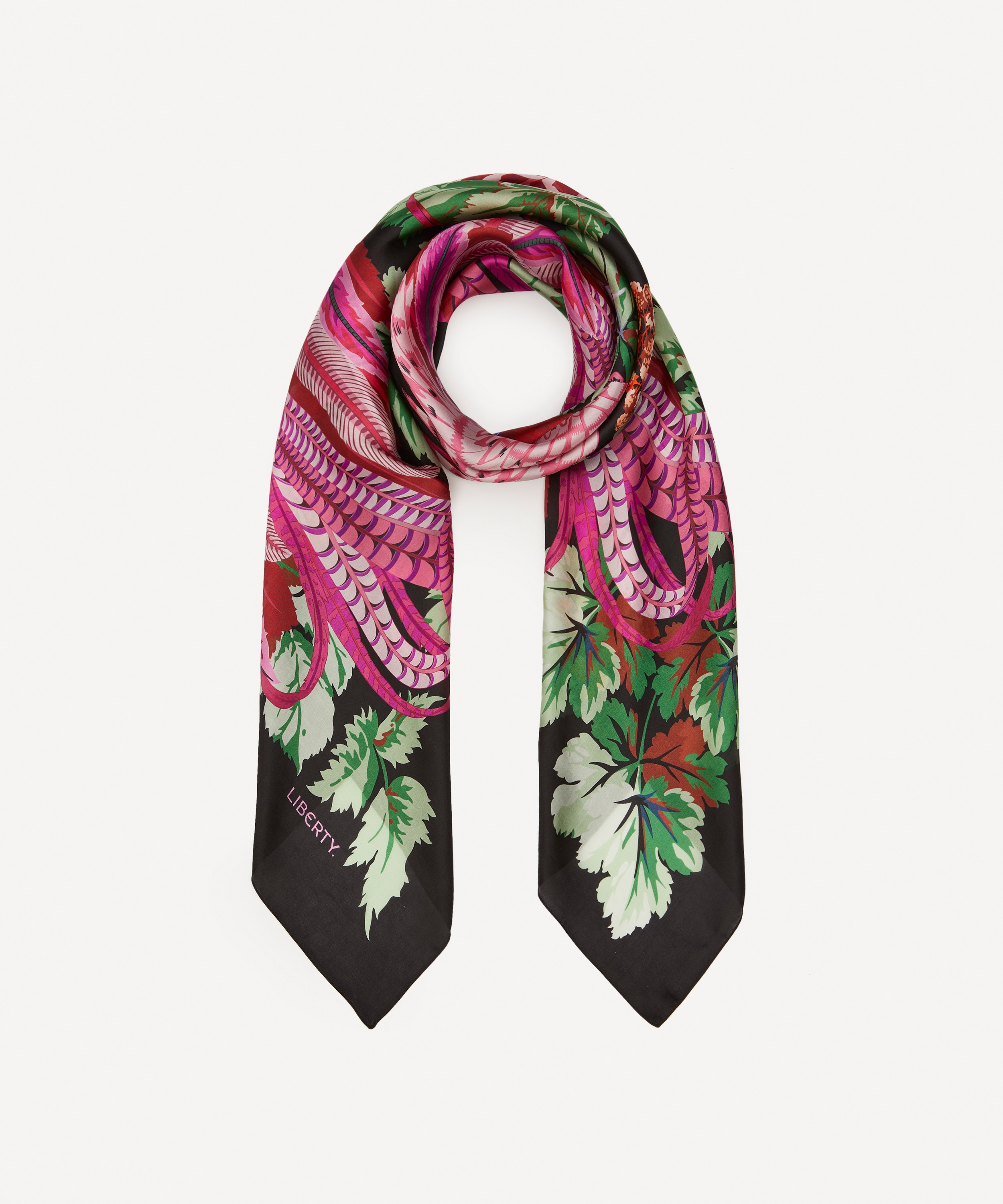 Dolce and Gabbana Multicolor Pink Silk Floral Mini Scarf Headscarf