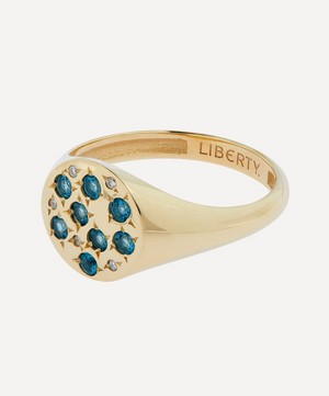 Liberty - 9ct Gold Equinox Blue London Topaz Signet Ring image number 2
