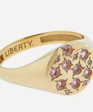 Liberty - 9ct Gold Equinox Morganite Signet Ring image number 2