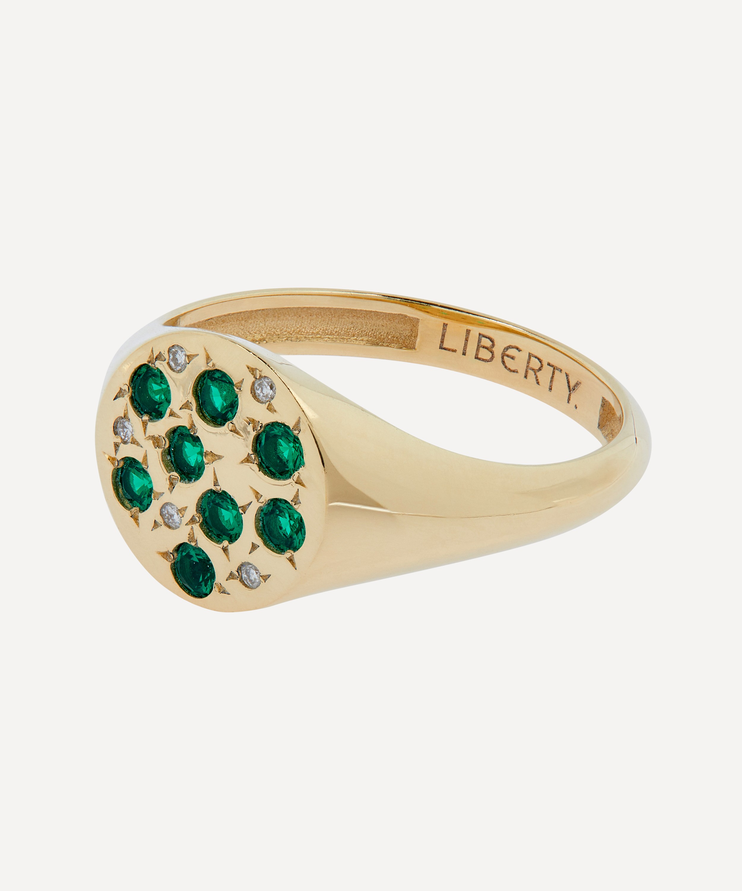 Liberty - 9ct Gold Equinox Tsavorite Signet Ring image number 2