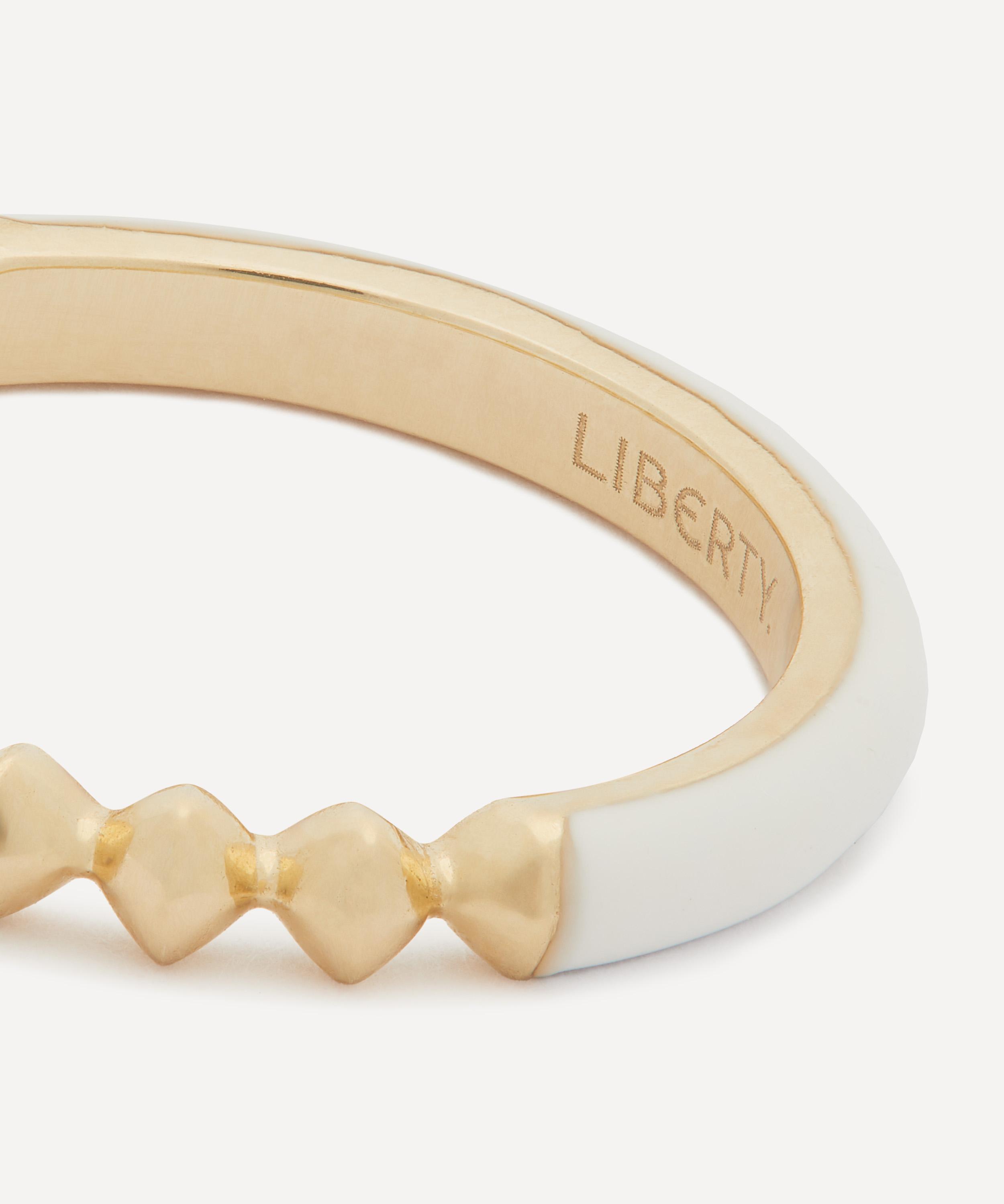 Liberty - 9ct Gold Eclipse Fluo White Band Ring image number 3