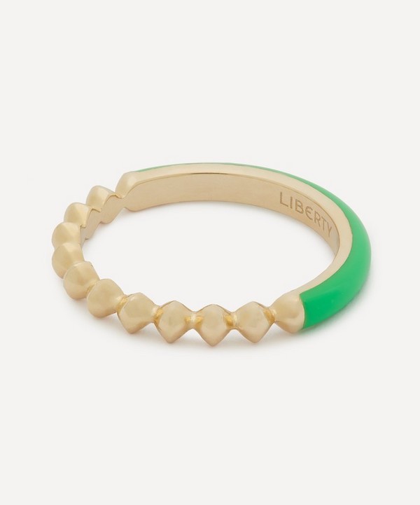 Liberty - 9ct Gold Eclipse Fluo Green Band Ring