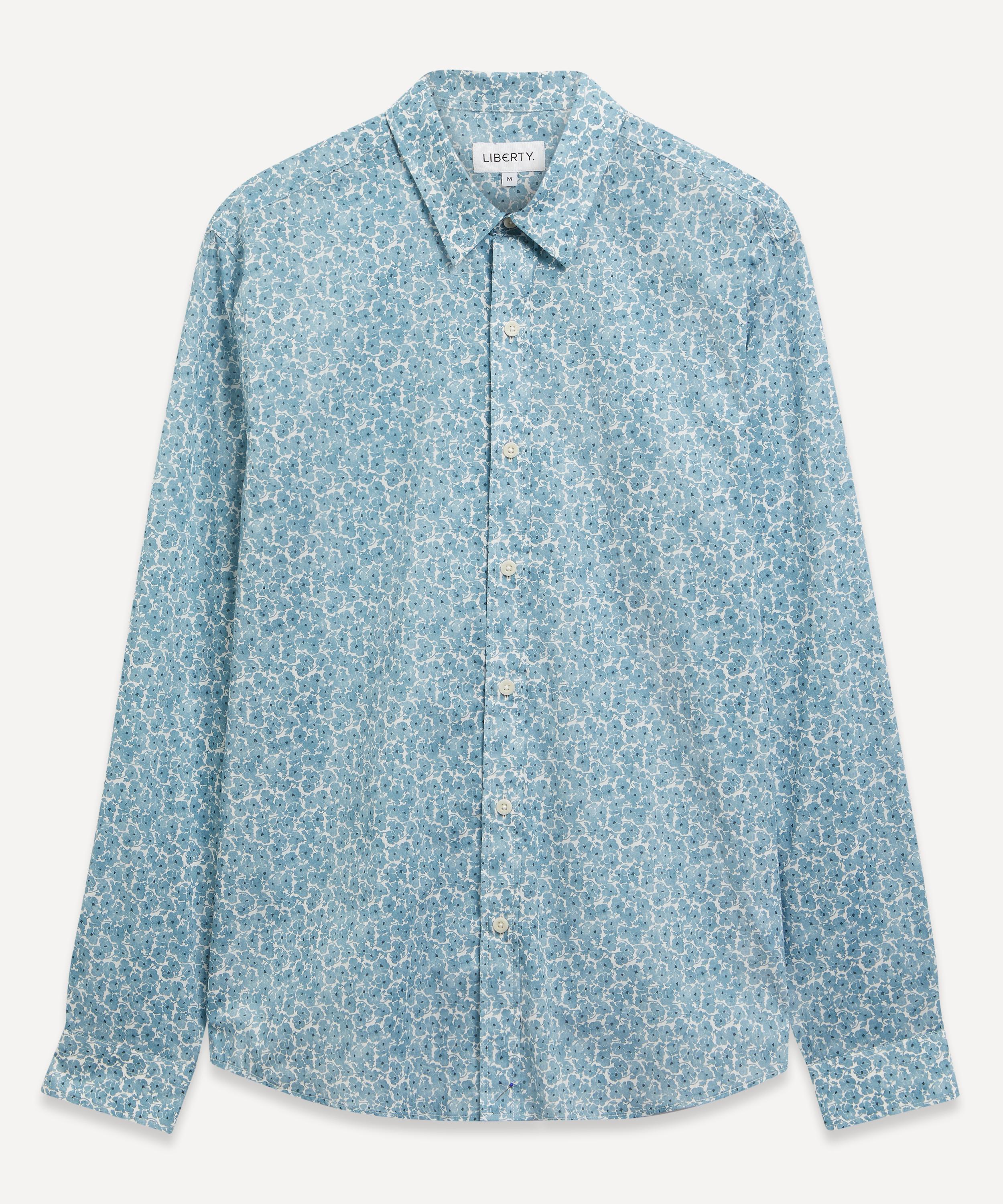 Guide London Floral Print Shirt - Blue/Tan L