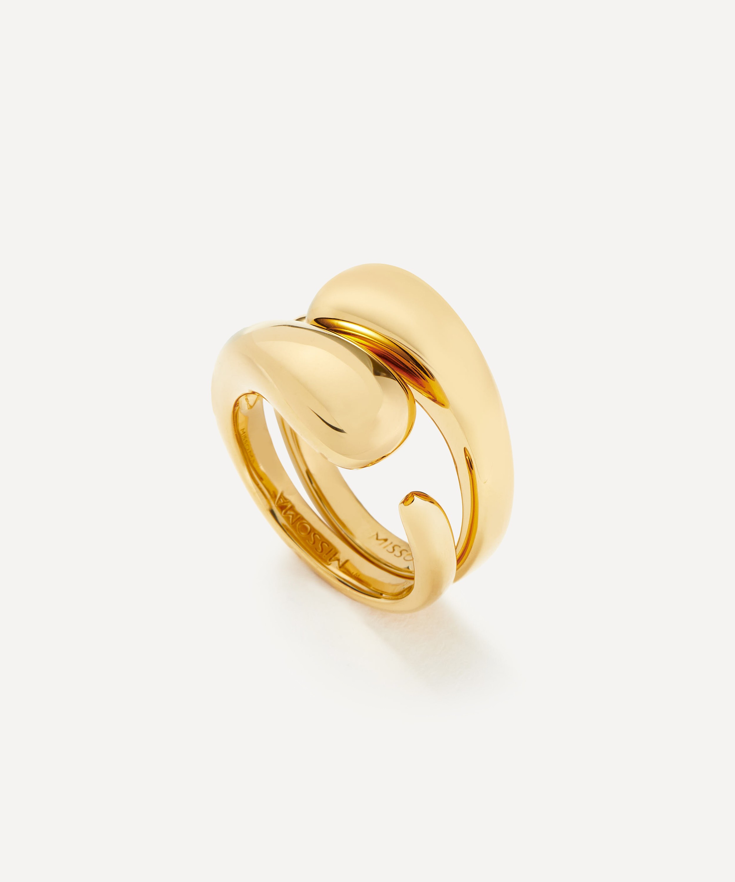 Missoma - 18ct Gold-Plated Molten Double Stacking Ring Set image number 0
