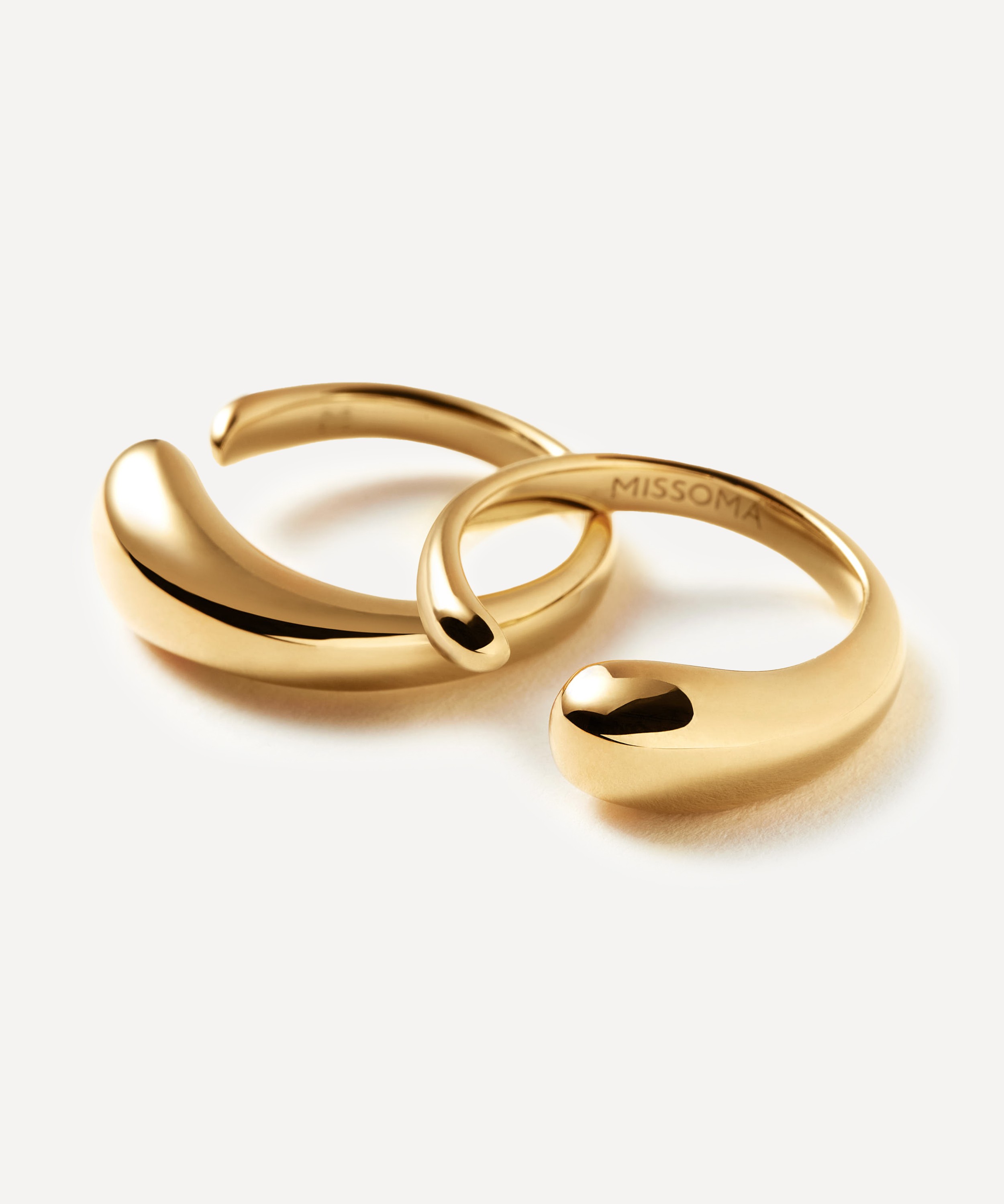 Missoma - 18ct Gold-Plated Molten Double Stacking Ring Set image number 2