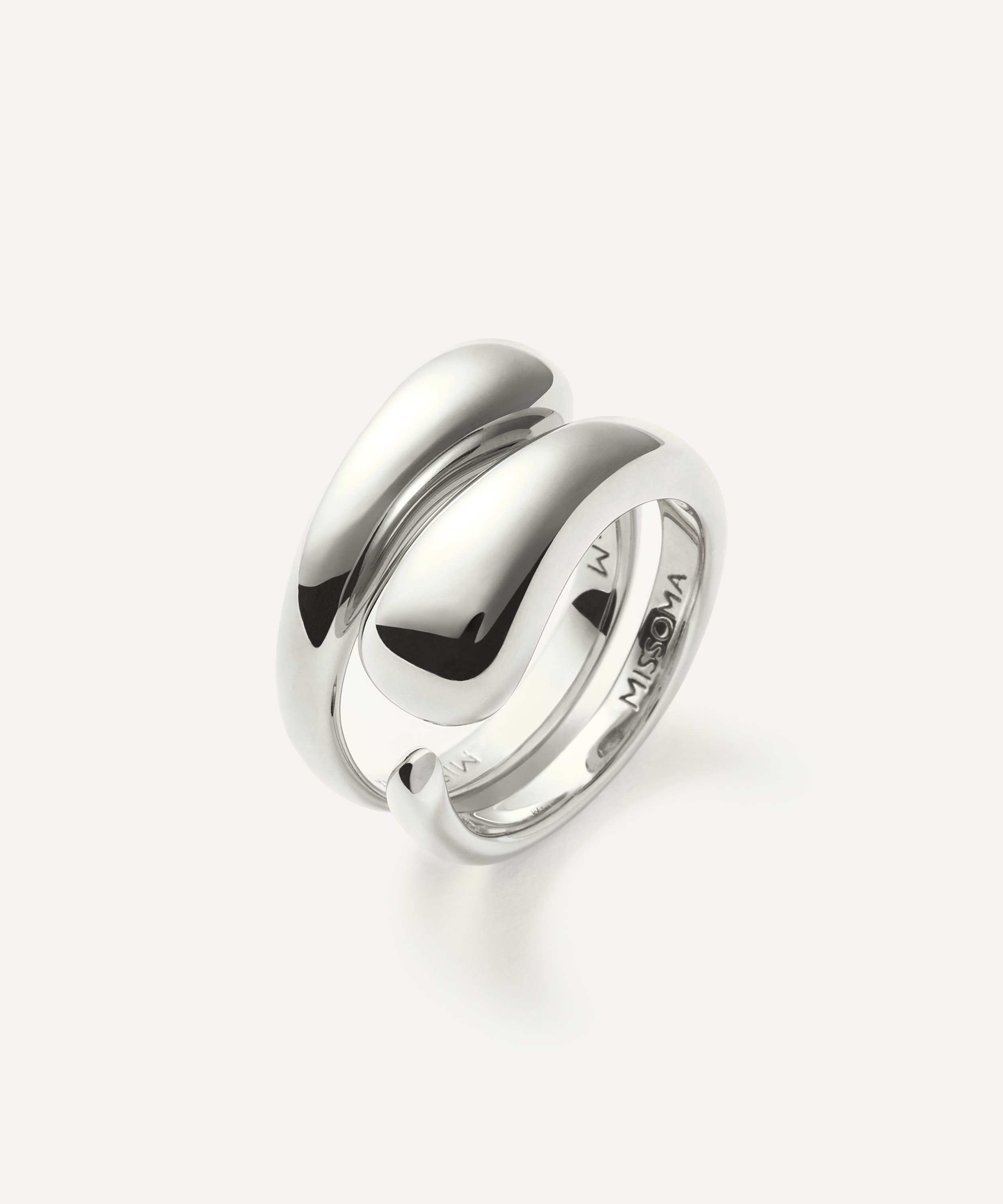 Missoma - Sterling Silver Molten Double Stacking Ring Set