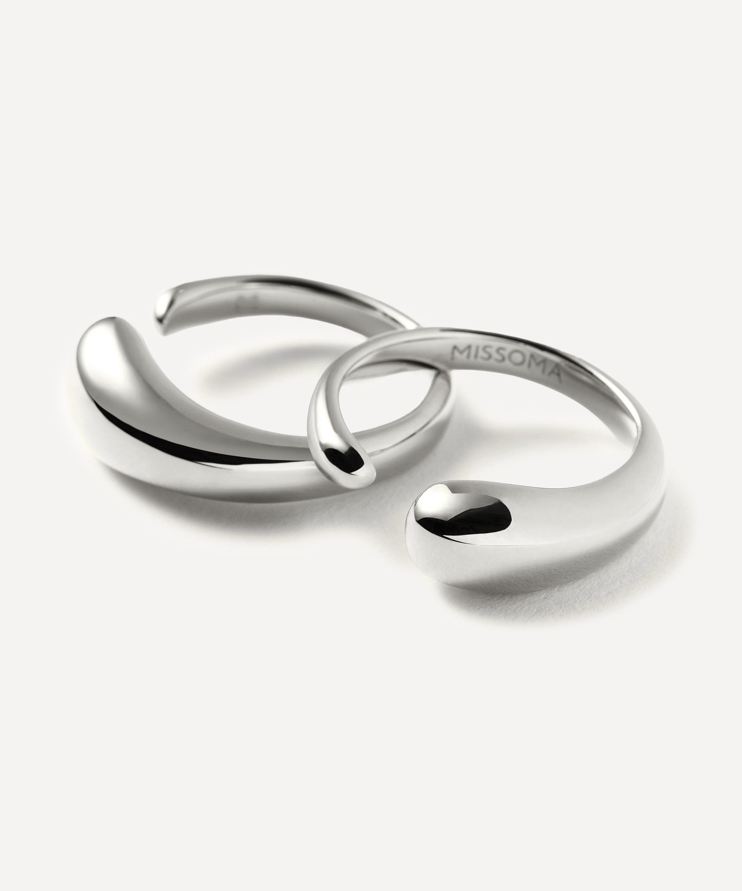 Missoma - Sterling Silver Molten Double Stacking Ring Set image number 2