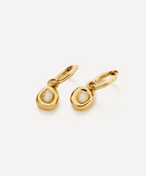 Missoma - 18ct Gold-Plated Vermeil Silver Molten Gemstone Mini Hoop Earrings image number 2