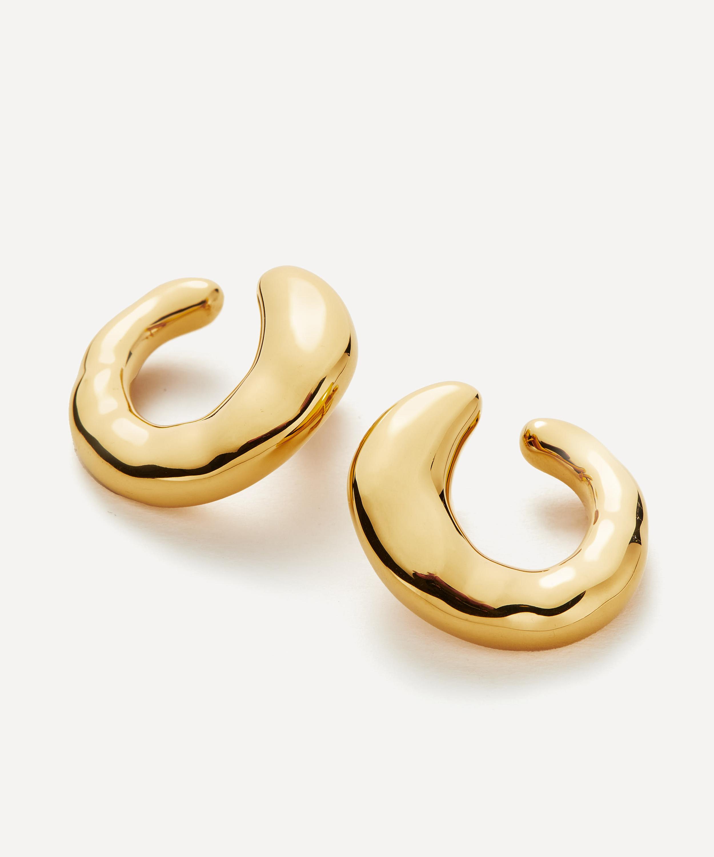 Missoma - 18ct Gold-Plated Molten Large Open Stud Earrings image number 2