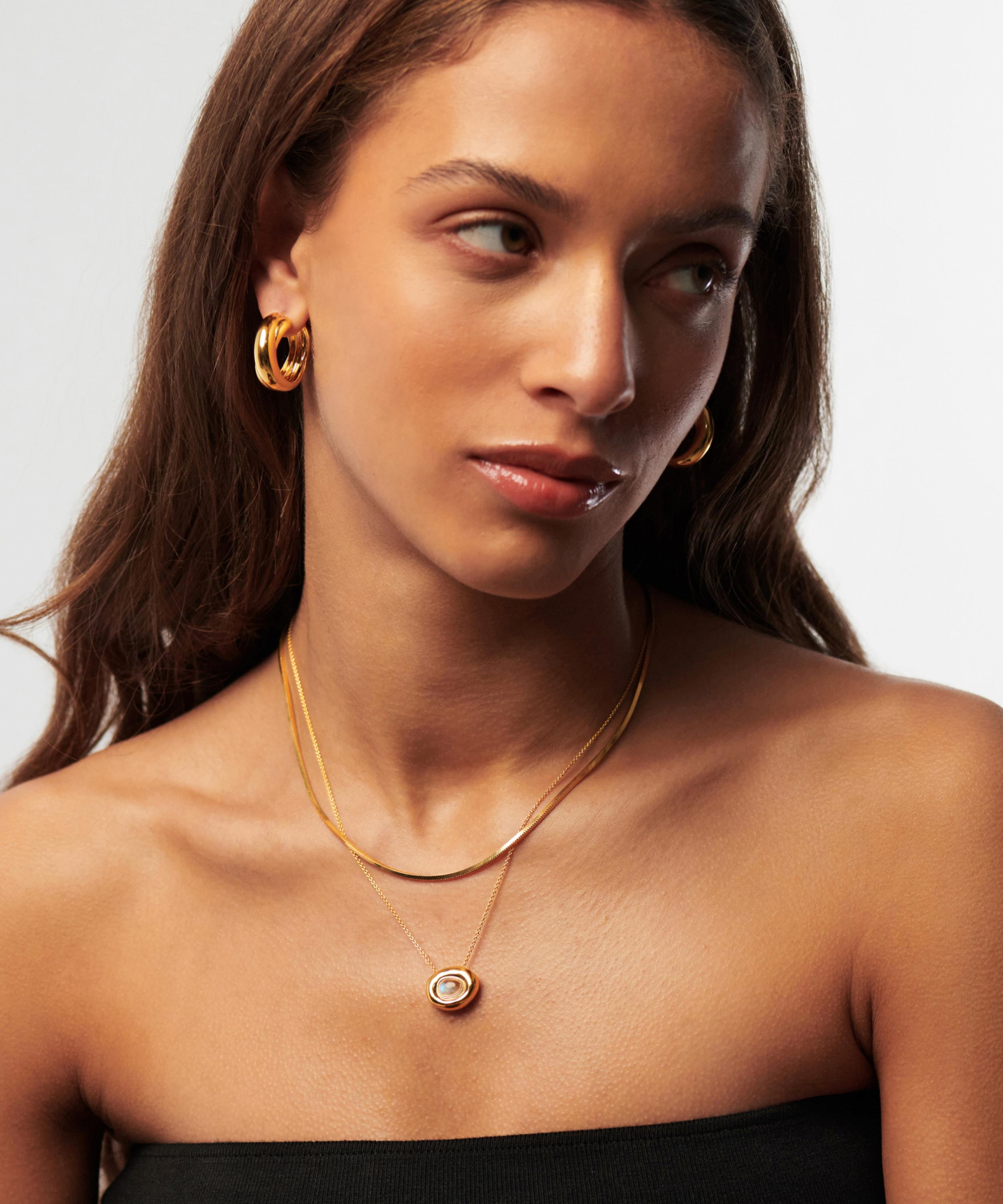 Missoma 18ct Gold Plated Vermeil Silver Molten Gemstone Doughnut