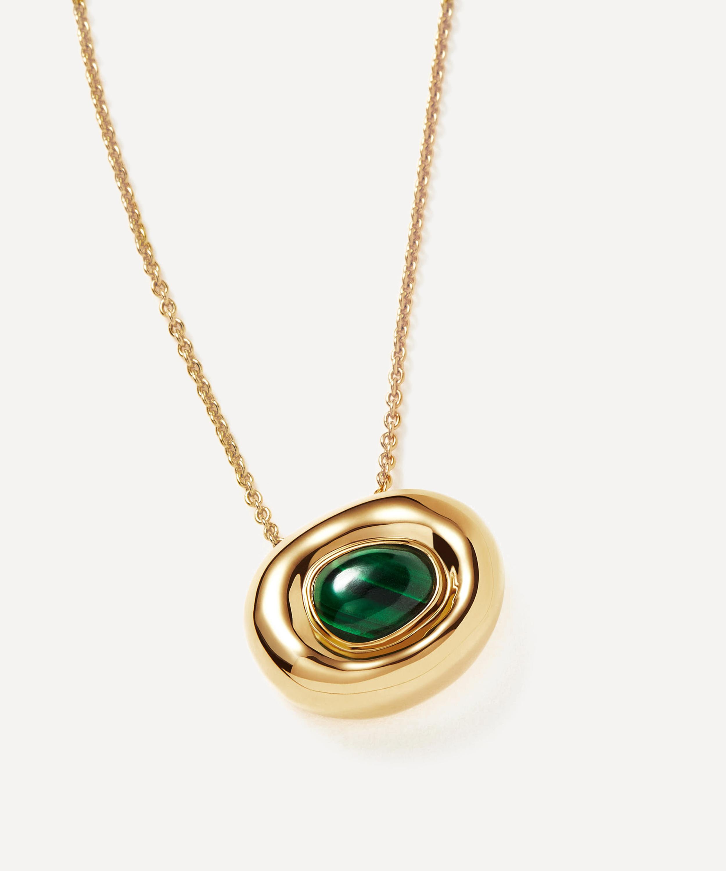 Missoma - 18ct Gold-Plated Vermeil Silver Molten Gemstone Doughnut Pendant Necklace image number 2