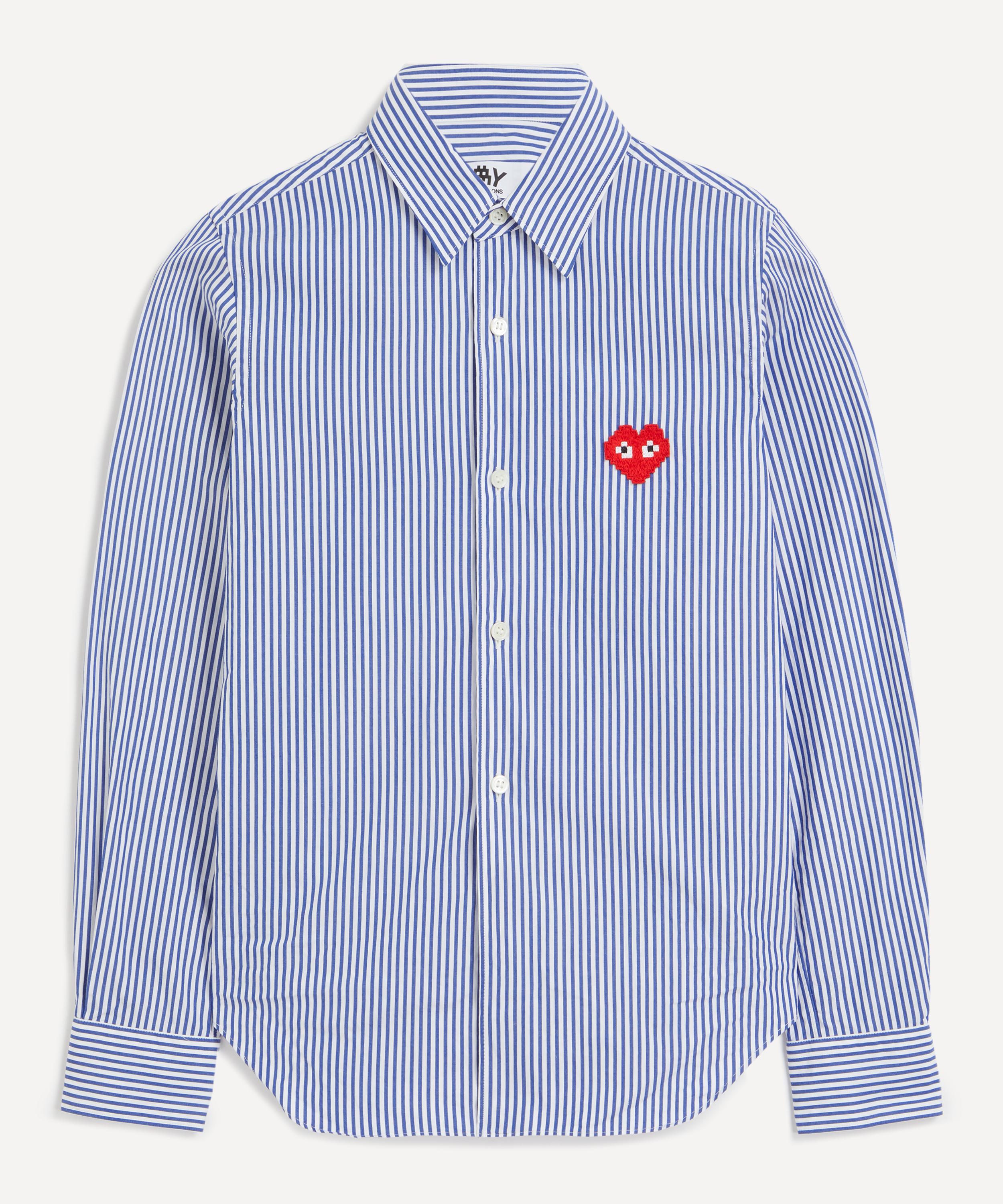 Comme des Garçons Play - Striped Heart Invader Shirt image number 0