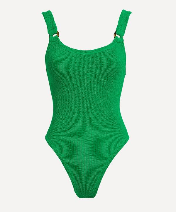 Hunza G - Domino Emerald Crinkle Swimsuit