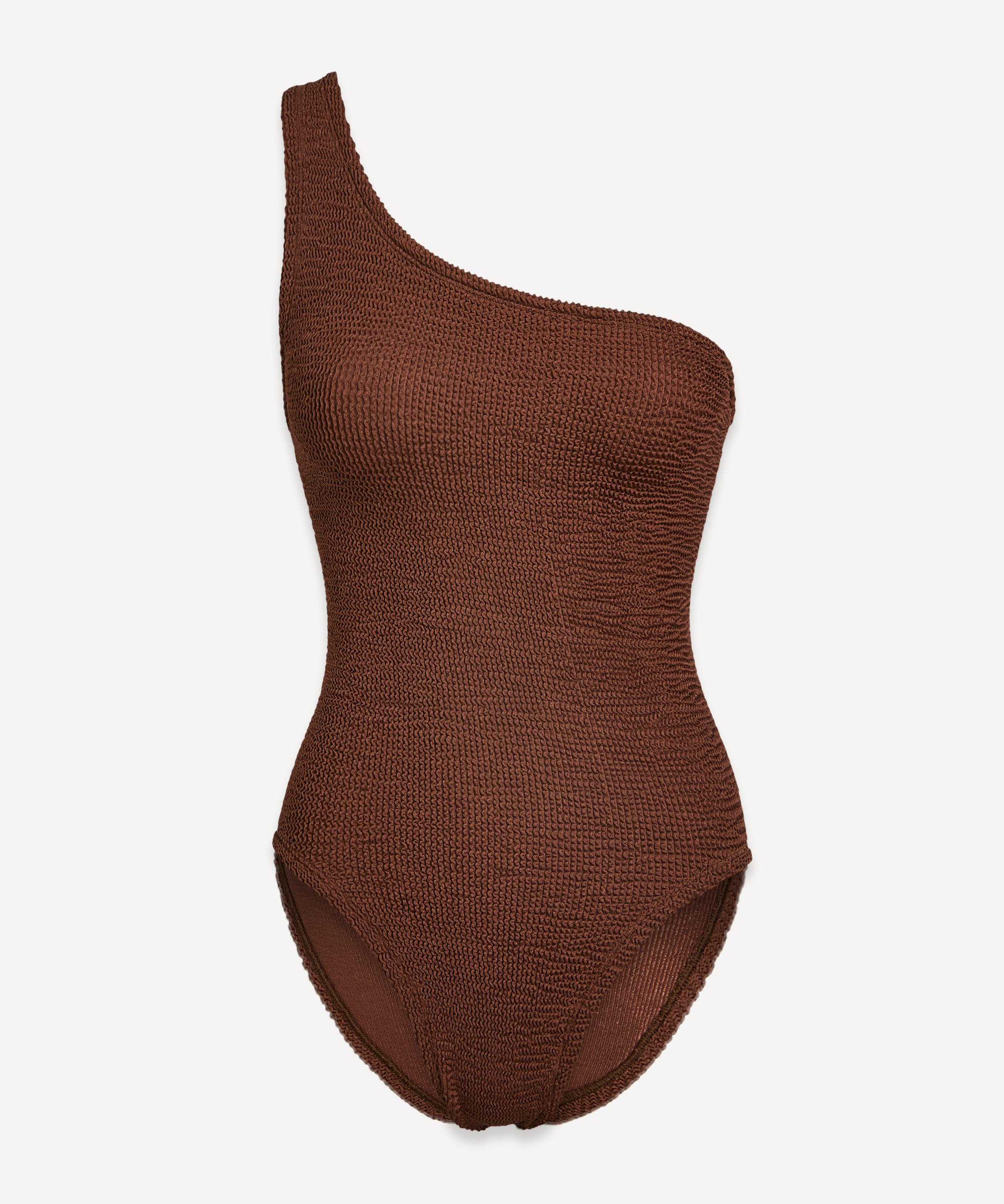 Hunza G - Nancy Metallic Cocoa Crinkle Swimsuit image number 0