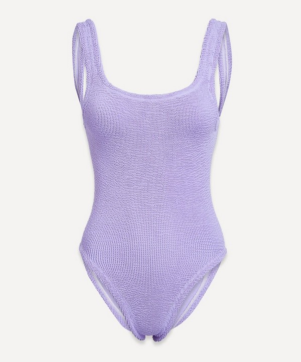Hunza G - Square Neck Lilac Crinkle Swimsuit image number null
