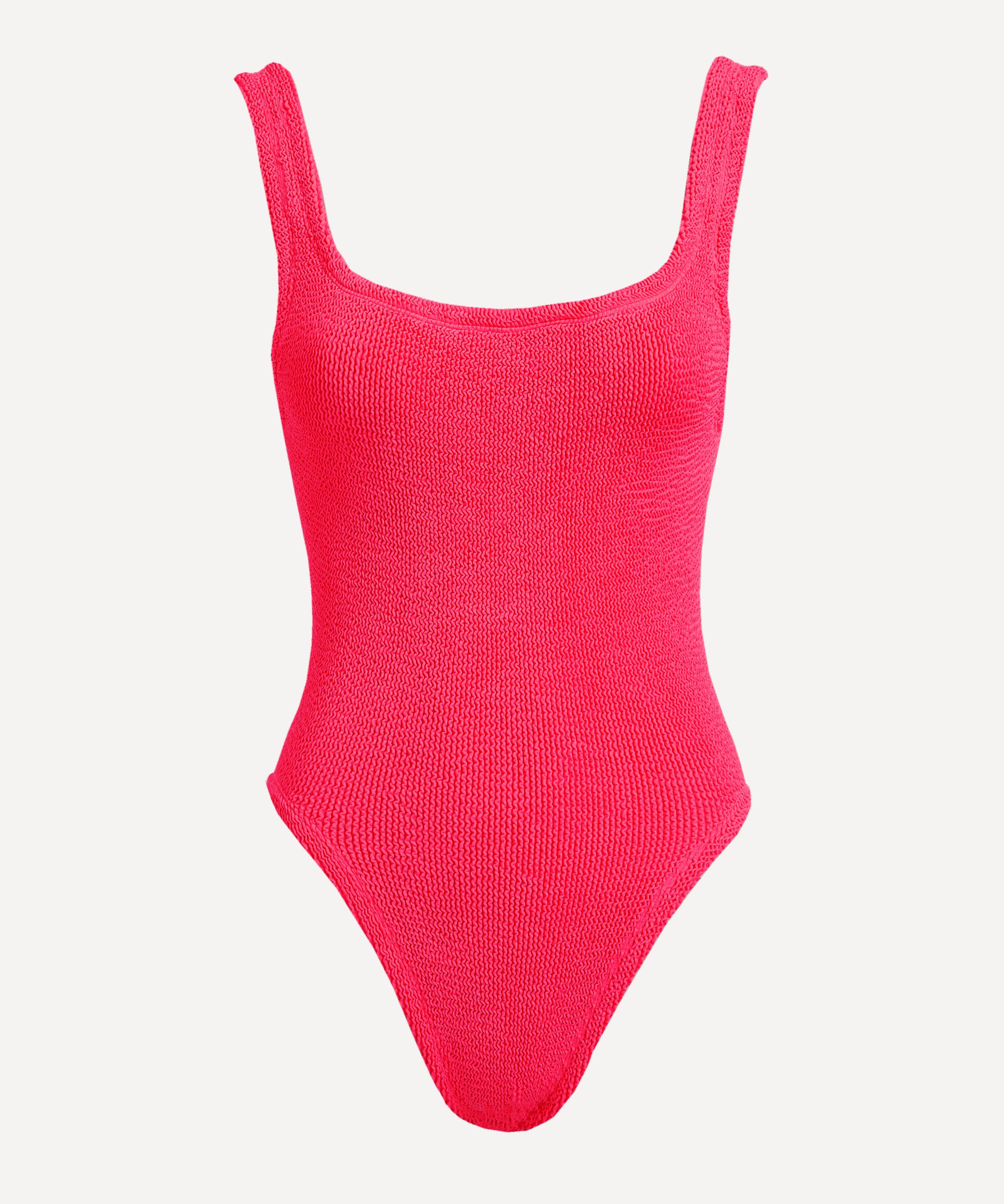 Hunza G - Square Neck Hot Pink Crinkle Swimsuit image number 0