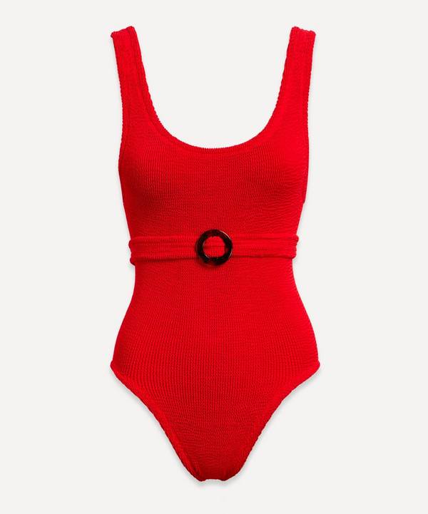 Hunza G - Solitaire Red Crinkle Swimsuit