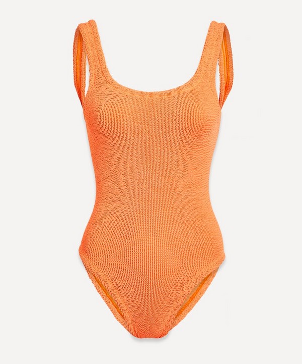 Hunza G - Square Neck Orange Crinkle Swimsuit image number null