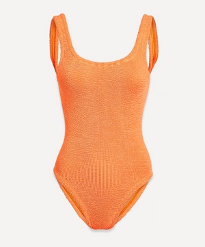 Hunza G - Square Neck Orange Crinkle Swimsuit image number 0