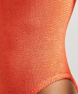 Hunza G - Square Neck Orange Crinkle Swimsuit image number 4