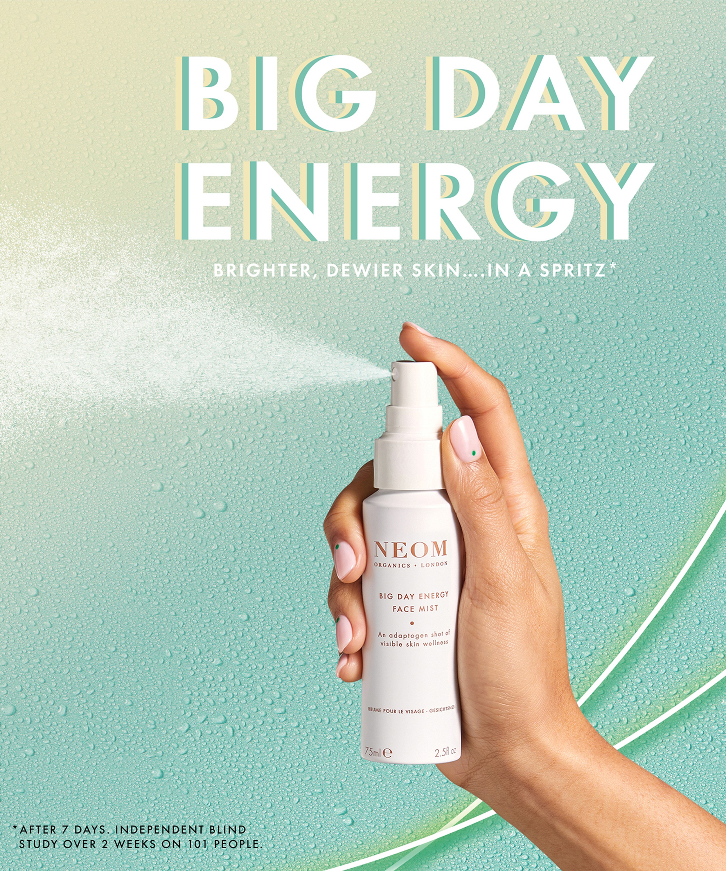 NEOM Organics - Big Day Energy Face Mist 75ml image number 3