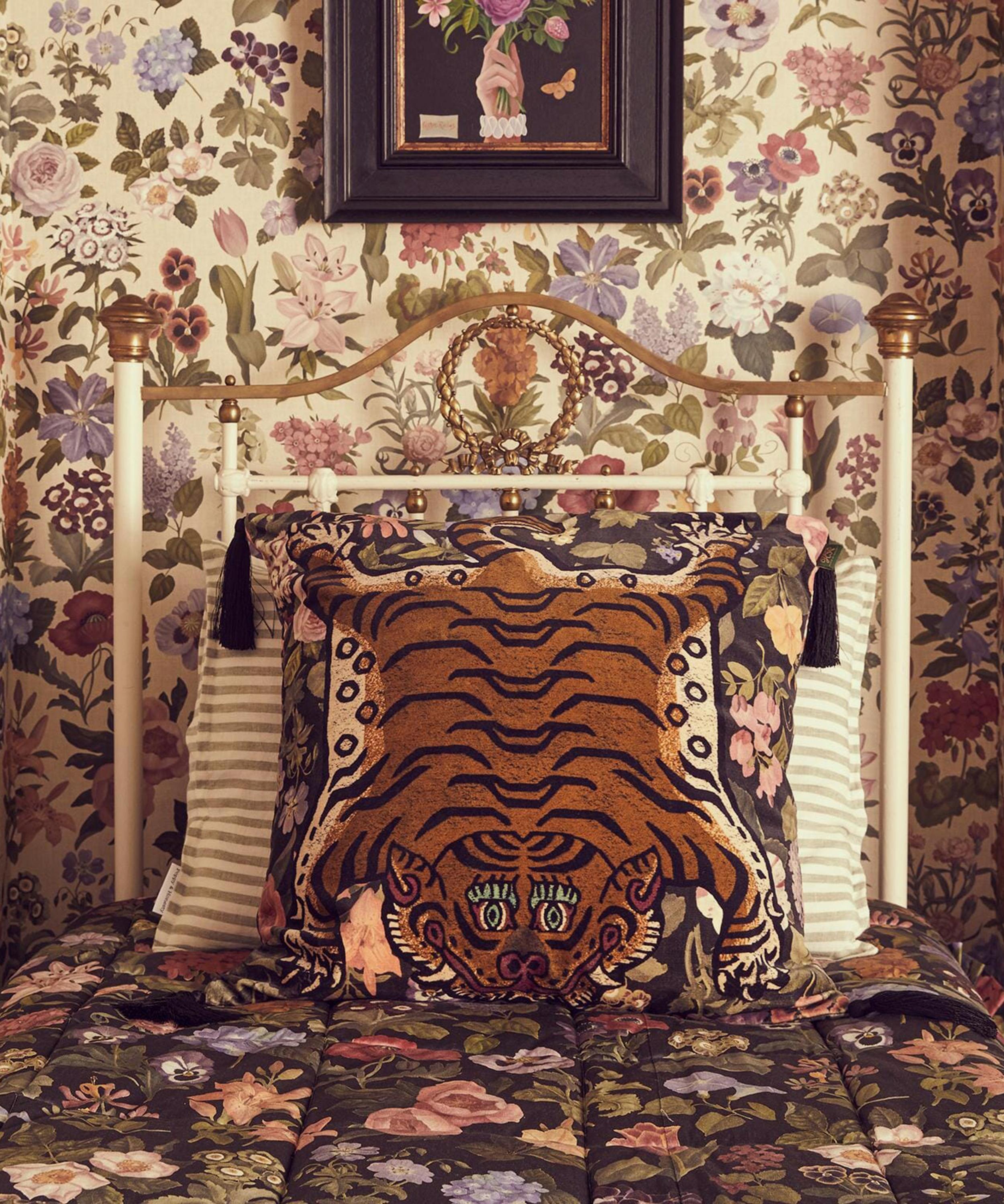 House of Hackney - Floralia Sabre Large Velvet Tassel Cushion image number 1