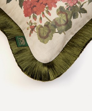 House of Hackney - Floralia Medium Fringed Cotton Linen Cushion image number 2