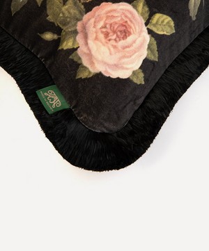 House of Hackney - Floralia Medium Fringed Velvet Cushion image number 1