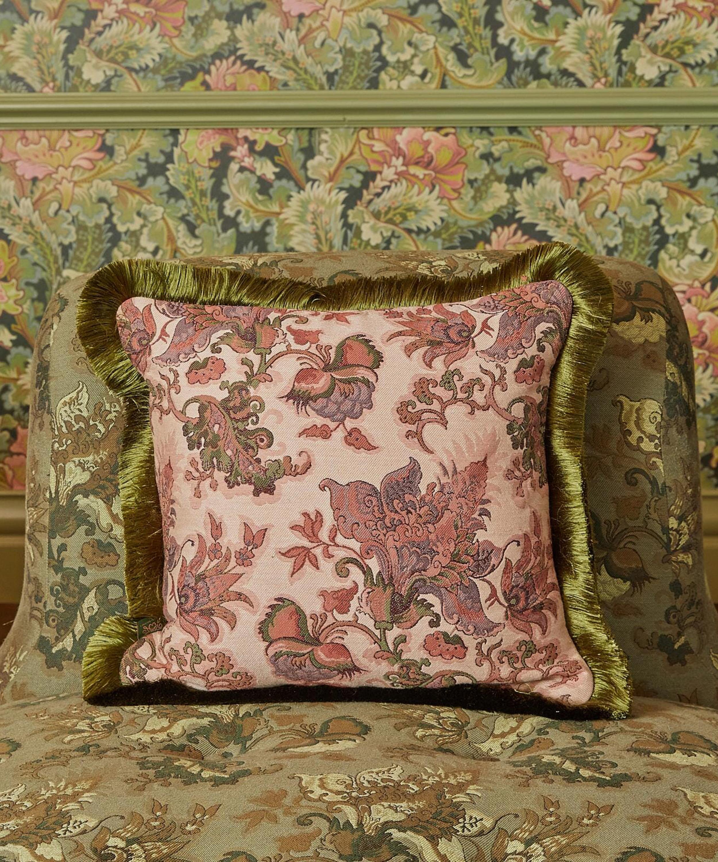 House of Hackney - Persephone Medium Fringed Jacquard Cushion image number 1