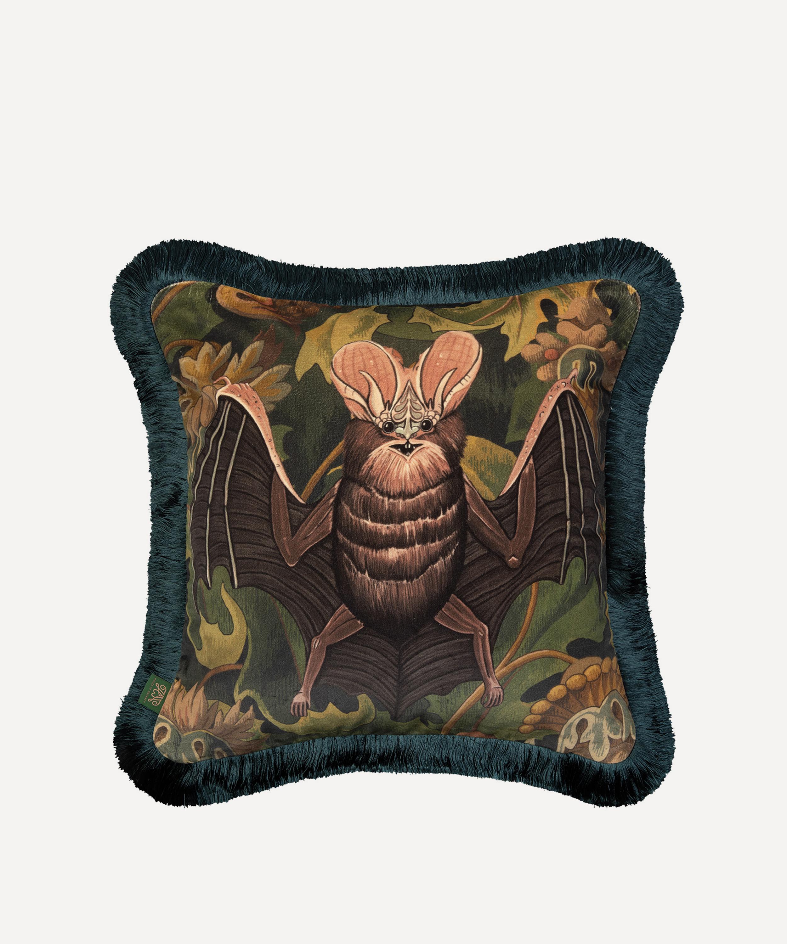 House of Hackney - Vespertine Medium Fringed Velvet Cushion image number 0