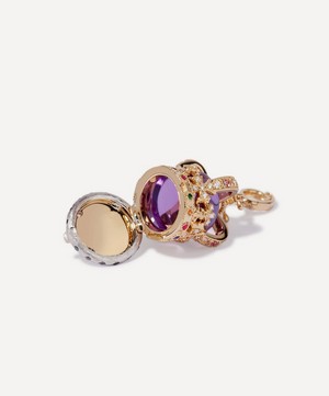 Annoushka - 18ct Gold Amethyst and Diamond Coronation Crown Locket Charm image number 1