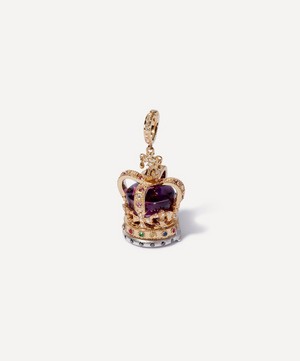 Annoushka - 18ct Gold Amethyst and Diamond Coronation Crown Locket Charm image number 4