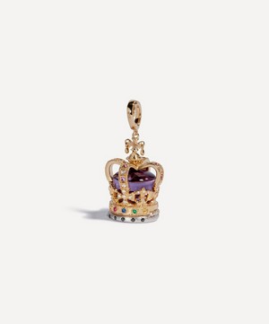 Annoushka - 18ct Gold Amethyst and Diamond Coronation Crown Locket Charm image number 5