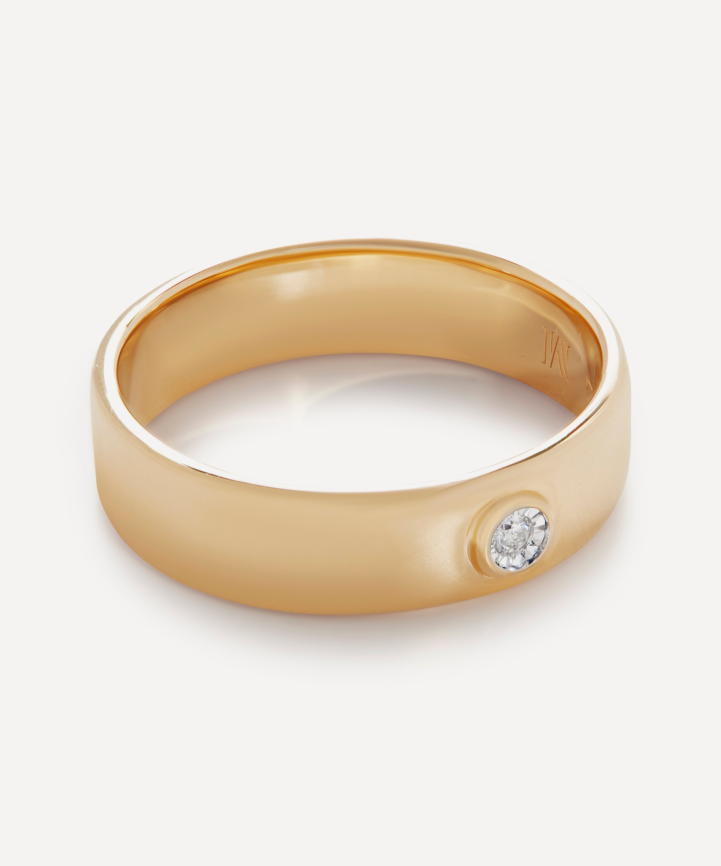 Monica Vinader - 18ct Gold-Plated Vermeil Silver Diamond Band Ring image number 0