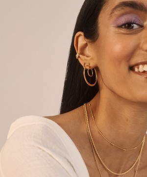 Monica Vinader - 18ct Gold-Plated Vermeil Silver Flow Large Hoop Earrings image number 1