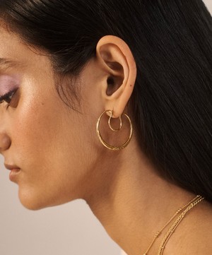 Monica Vinader - 18ct Gold-Plated Vermeil Silver Flow Large Hoop Earrings image number 3