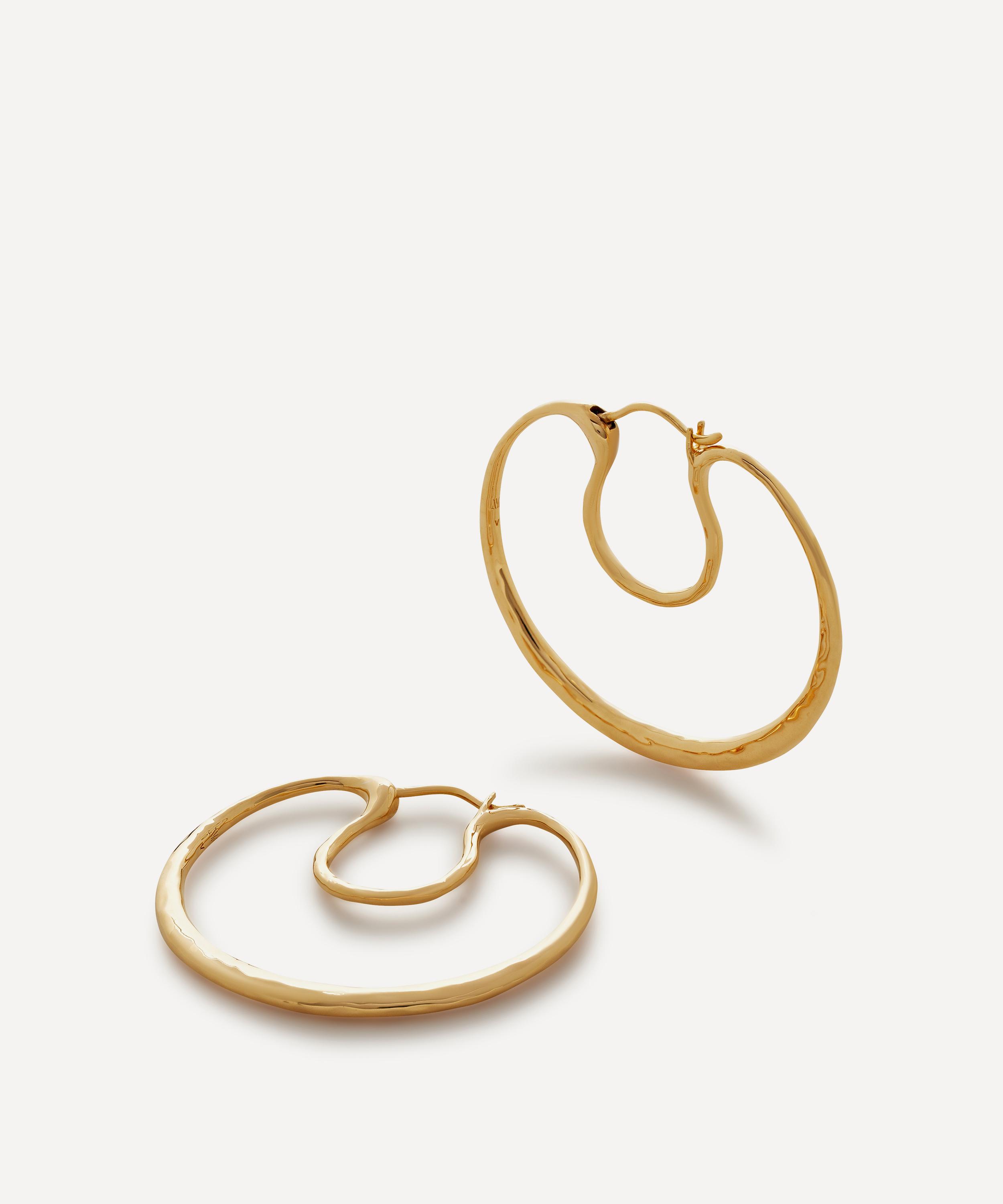 Monica Vinader - 18ct Gold-Plated Vermeil Silver Flow Small Hoop Earrings image number 0