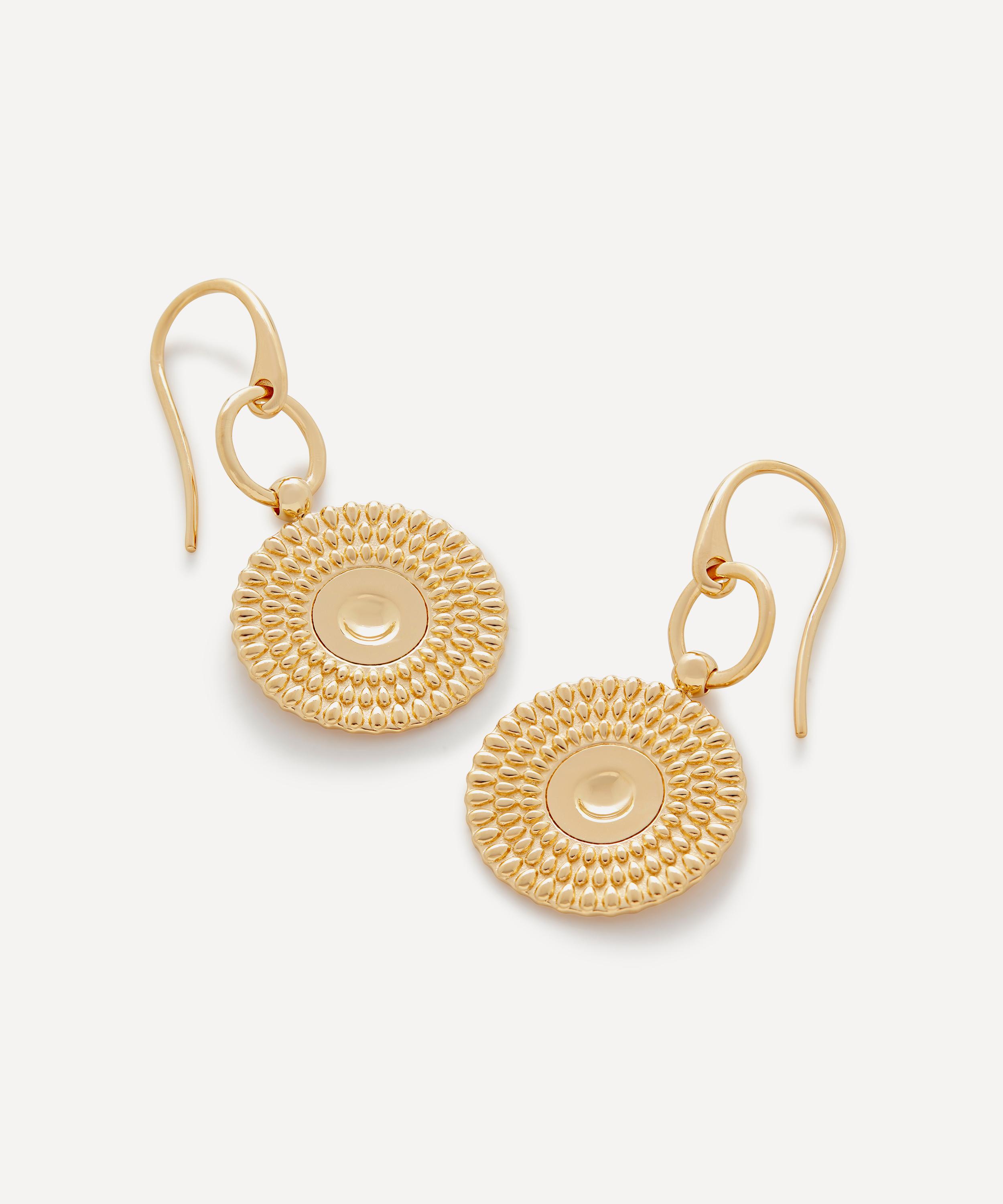 Monica Vinader - 18ct Gold-Plated Vermeil Silver Juno Disc Drop Earrings image number 0
