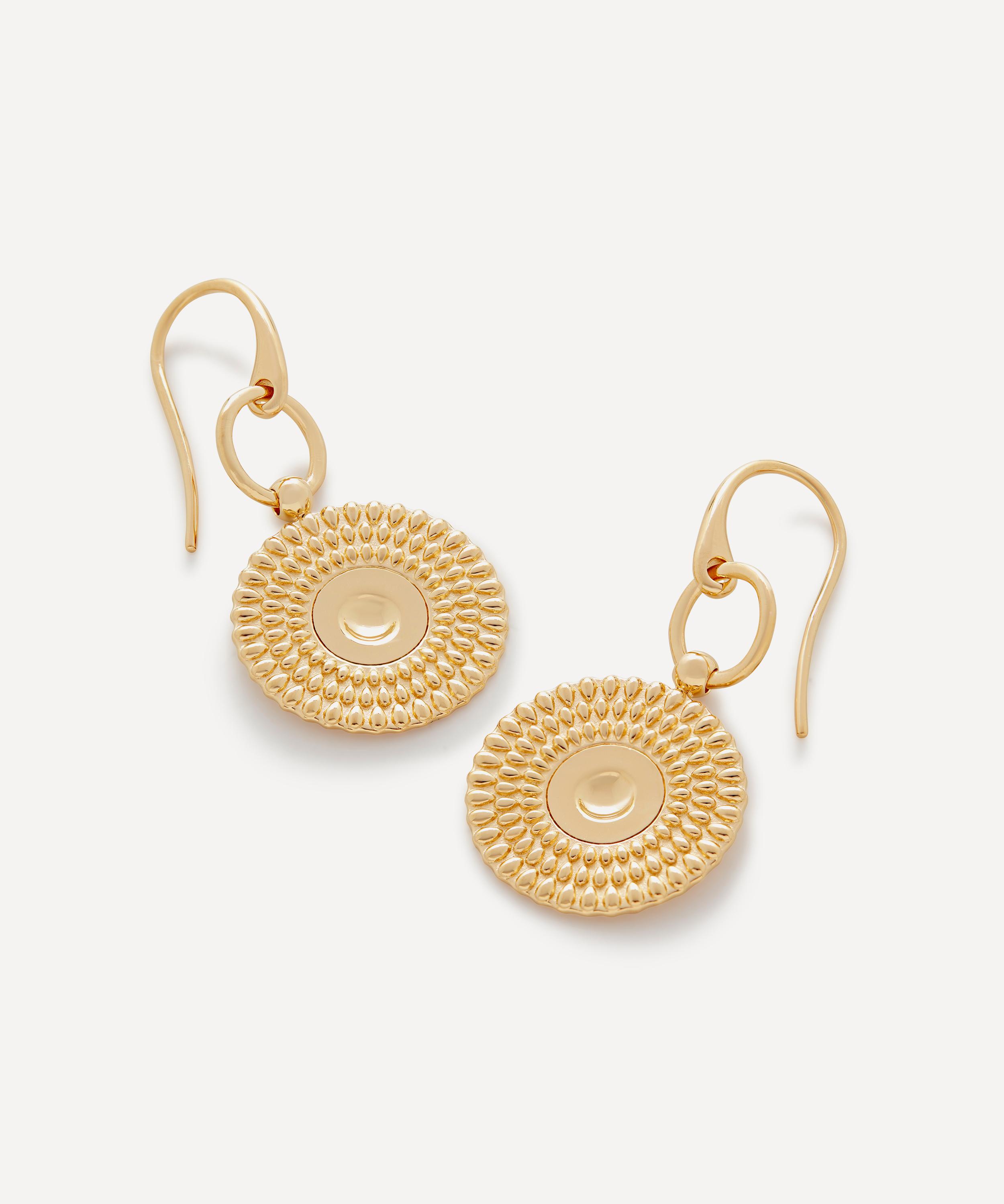 Monica Vinader - 18ct Gold-Plated Vermeil Silver Juno Disc Drop Earrings