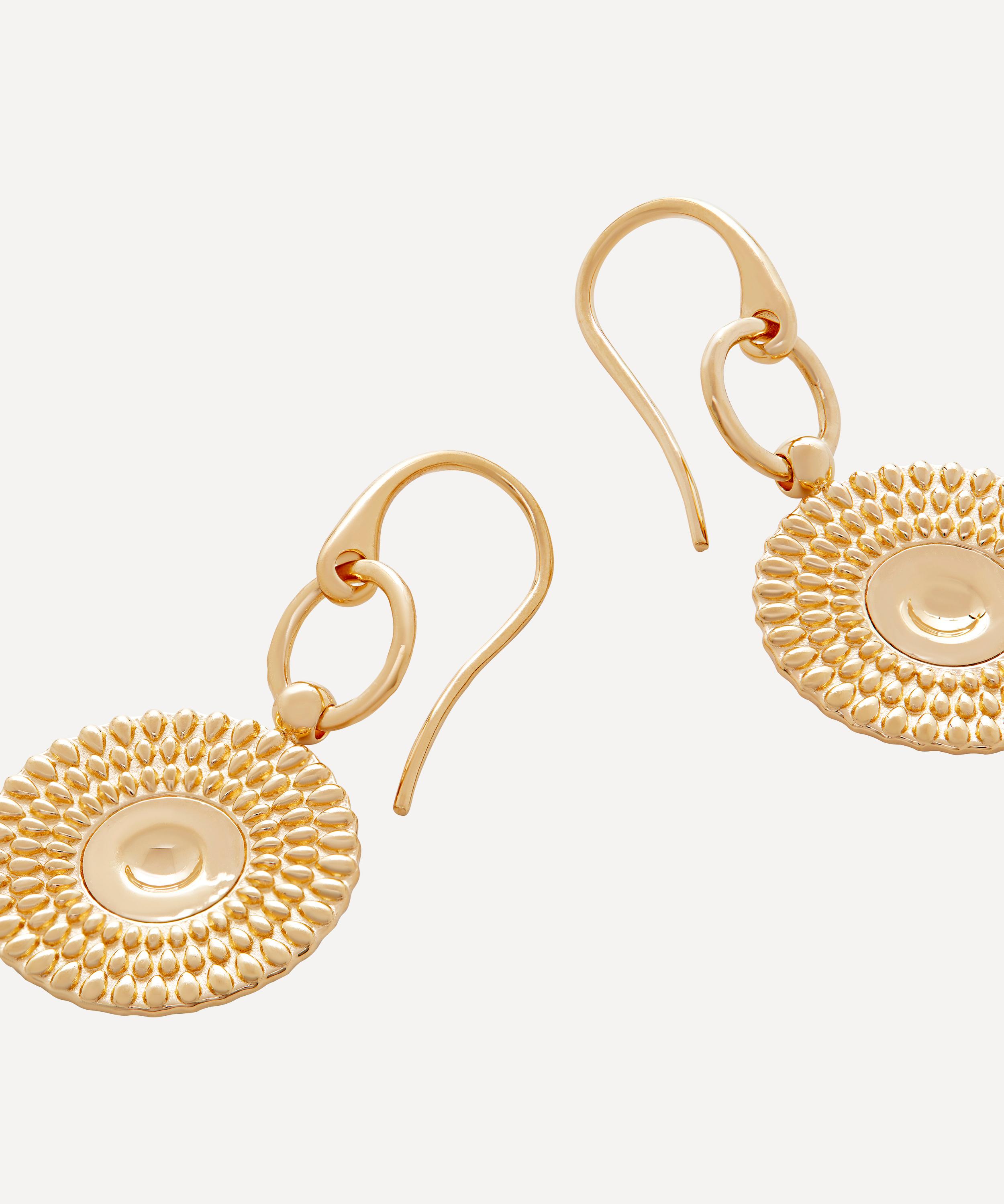 Monica Vinader - 18ct Gold-Plated Vermeil Silver Juno Disc Drop Earrings image number 2