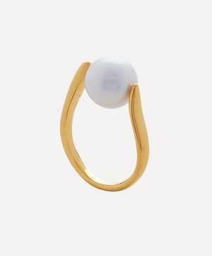 Monica Vinader - 18ct Gold-Plated Vermeil Silver Nura Round Pearl Ring image number 1