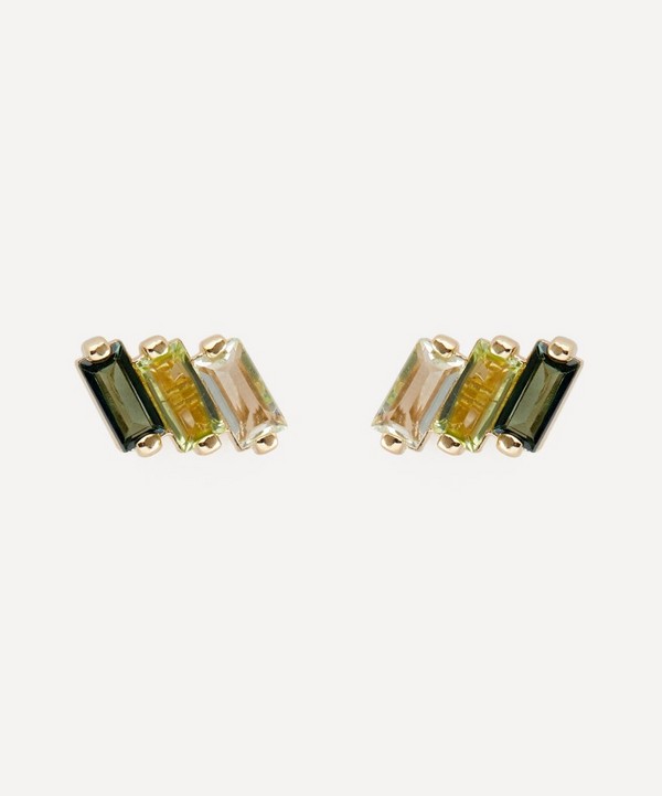Suzanne Kalan - 14ct Gold Amalfi Green Ombre Stud Earrings image number null