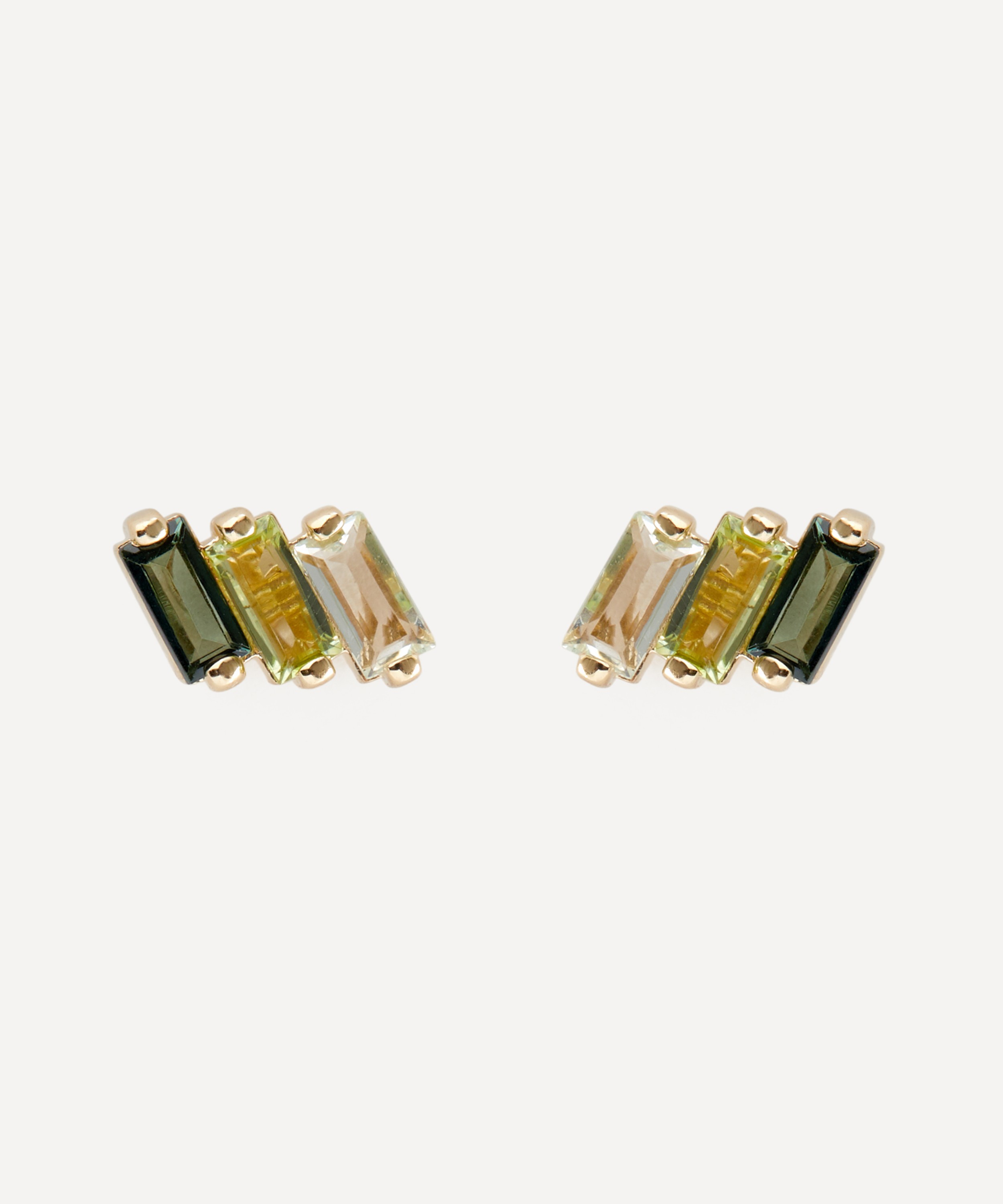 Suzanne Kalan - 14ct Gold Amalfi Green Ombre Stud Earrings image number 0