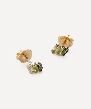 Suzanne Kalan - 14ct Gold Amalfi Green Ombre Stud Earrings image number 1