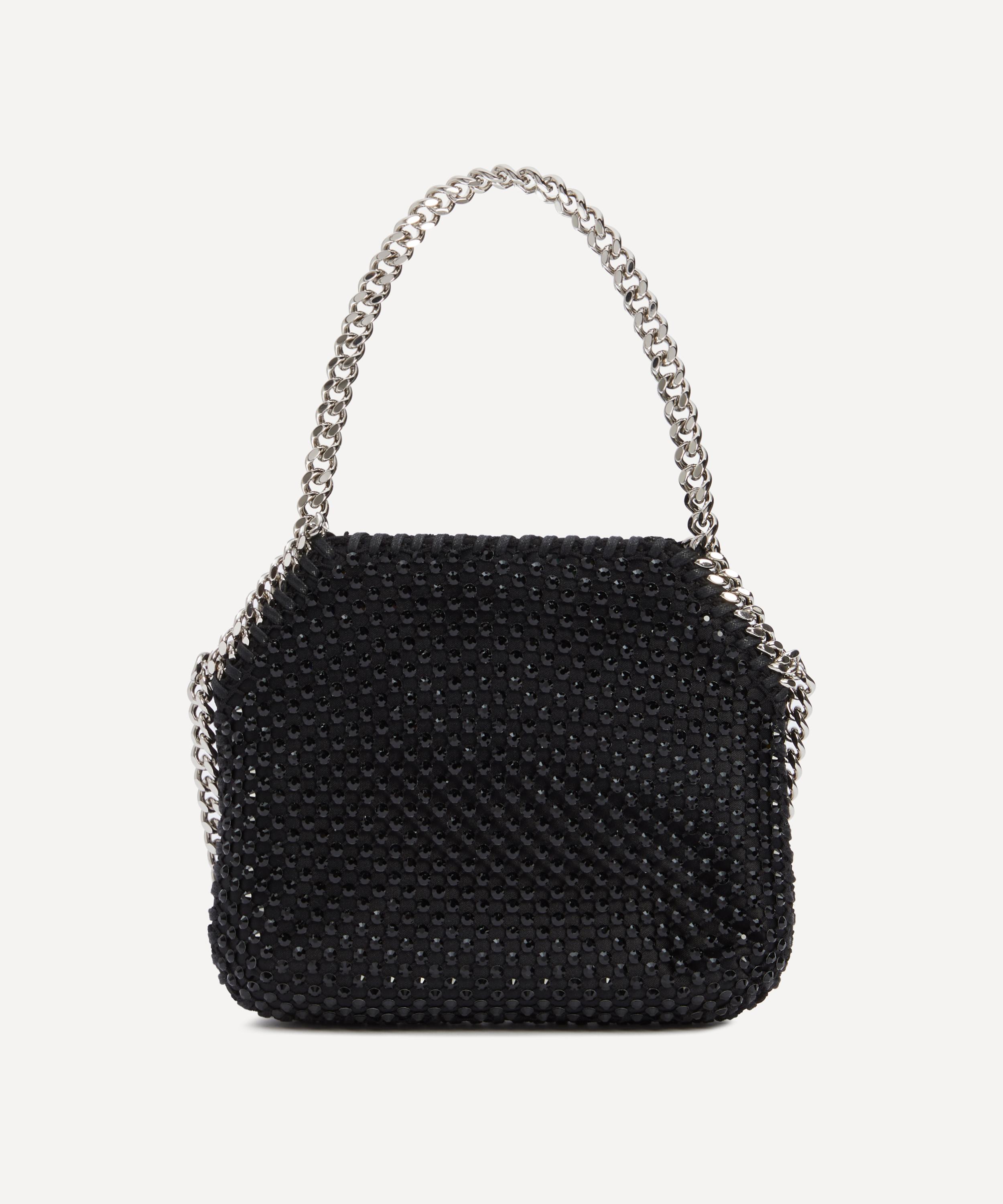 Stella McCartney - Falabella Black Crystal Mesh Mini Soulder Bag image number 4