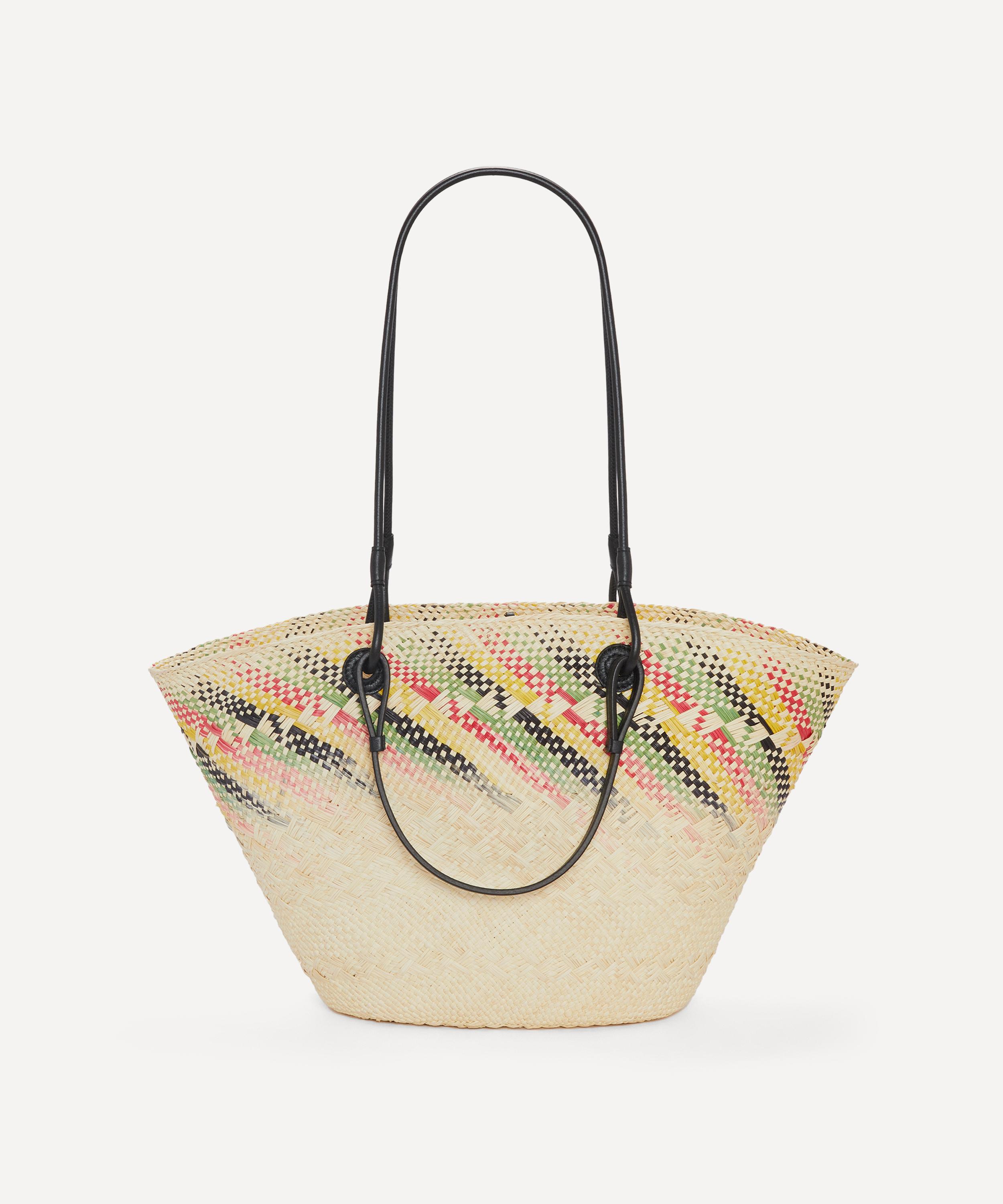 Loewe x Paula's Ibiza Anagram Small Straw Basket Tote Bag