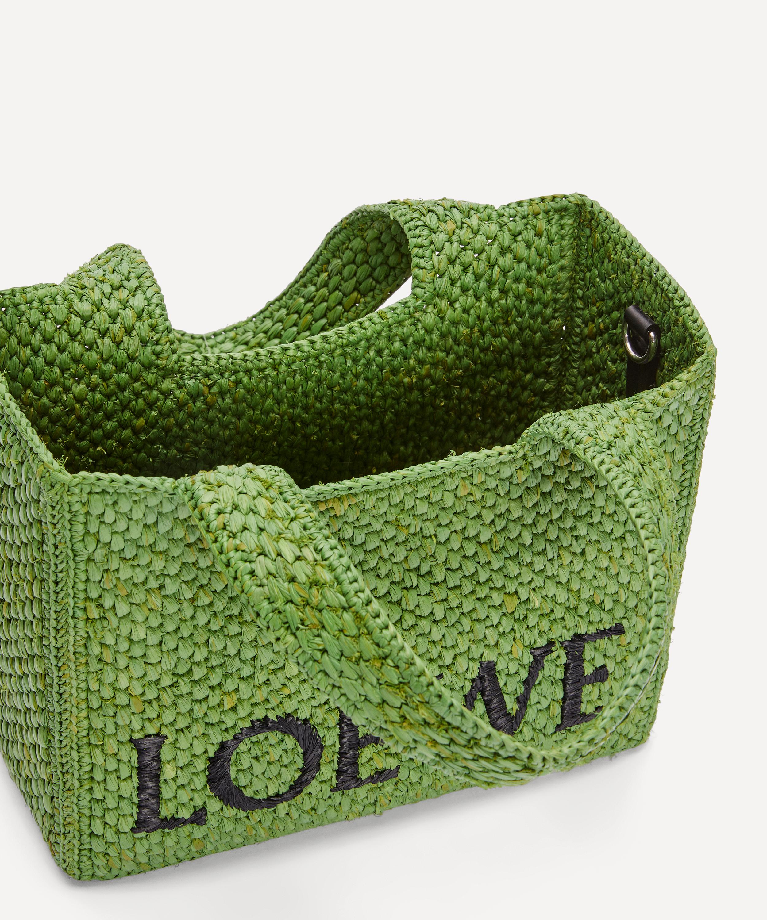 Small LOEWE Font Tote in raffia