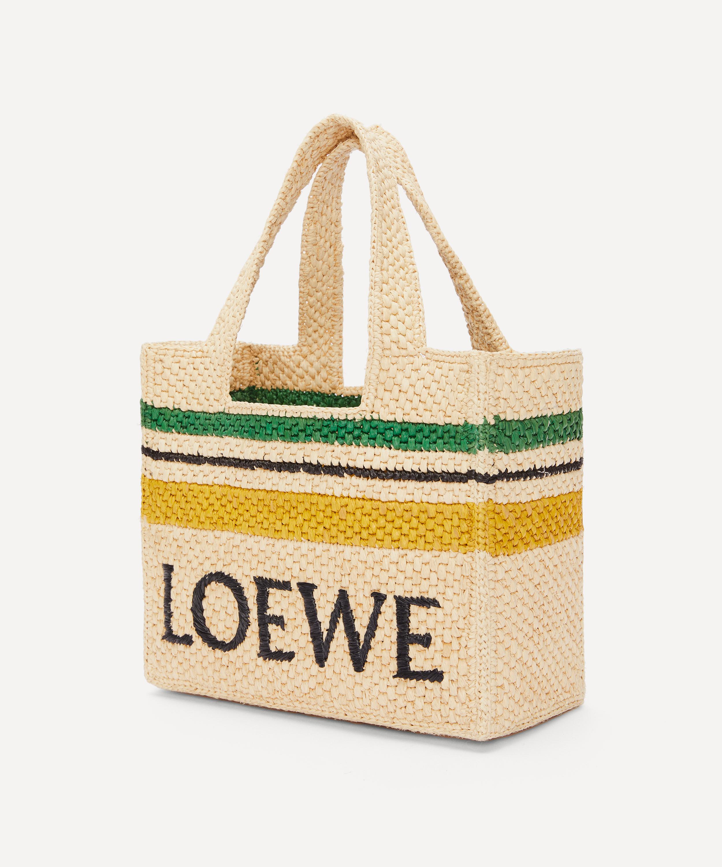 Loewe Women's Small Loewe Font Raffia Tote